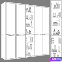 Contemporary wardrobes 51 3D Model Vray, Corona