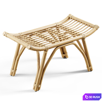 Zara Home - The rattan bench 3D Model Vray