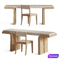 Le Cann Thalie Desk and Poly Chair 3D Model Vray, Corona