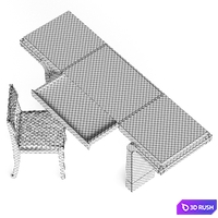 Le Cann Thalie Desk and Poly Chair 3D Model Vray, Corona