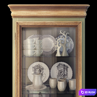 Cabinet bookcase. Showcase Belfan Olivia 3D Model Vray, Corona