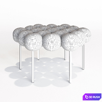 Saturn pouffe large ivory boucle 3D Model Corona
