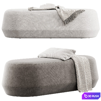 Oval bench Mariner by Canvas and Sasson 3D Model Vray