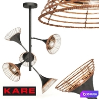 Pendant Lamp Rattan 5-lite 3D Model Corona