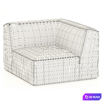 RH Modern Como Modular Corner Chair 3D Model Vray