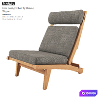 Low Lounge Chair by Hans J. Wegner 3D Model Vray