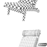 Low Lounge Chair by Hans J. Wegner 3D Model Vray
