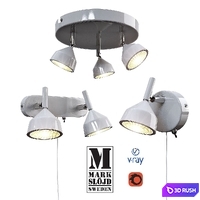 Model BELL, wall and ceiling light from MARKSLOJD, Sweden. 3D Model Vray, Corona