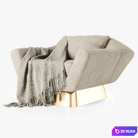 Koumac armchair 3D Model Corona