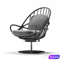 Twist Armchair Marco Corti Black 3D Model Corona