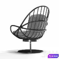 Twist Armchair Marco Corti Black 3D Model Corona