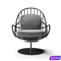 Twist Armchair Marco Corti Black 3D Model Corona