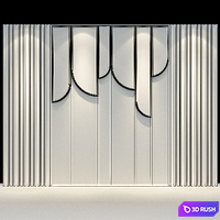 Decorative panel set 77 3D Model Vray