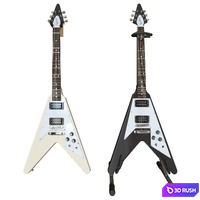Electric Guitar Gibson Epiphone Flying V style black and beige 3D Model Corona