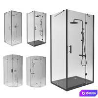 Omnires Shower Enclosures 3D Model Vray, Corona