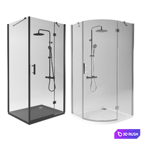 Omnires Shower Enclosures 3D Model Vray, Corona