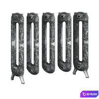 Classic Cast Iron Radiator Metal Low-poly 3D Model Vray, Corona