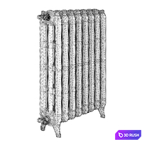 Classic Cast Iron Radiator Metal Low-poly 3D Model Vray, Corona