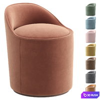 Small Armchair Tail Velvet and Leather By Gubi 3D Model Corona