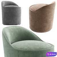 Small Armchair Tail Velvet and Leather By Gubi 3D Model Corona