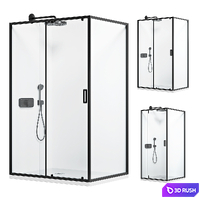 Shower cabin Niagara Nova (120x90; 120x80; 90x90cm) 3D Model Vray, Corona
