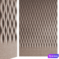 Wave 3D soundproof cork panel 3D Model Vray, Corona