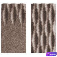 Wave 3D soundproof cork panel 3D Model Vray, Corona