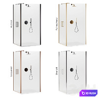 Arblu Icaro shower enclosures + Paffoni set 2 shower systems 3D Model Corona