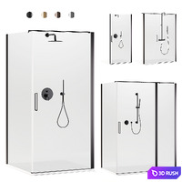 Shower enclosures Arblu Icaro + shower systems Paffoni set 1 3D Model Corona