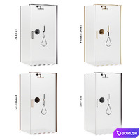 Shower enclosures Arblu Icaro + shower systems Paffoni set 1 3D Model Corona
