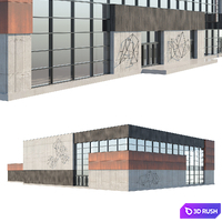 Two-story public building 3D Model Corona