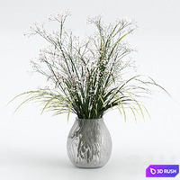Bouquet of grass with flowers 3D Model Vray, Corona