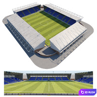 Football stadium 3D Model Vray