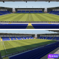 Football stadium 3D Model Vray