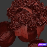 White Hydrangea Changeable Vase 3D Model Corona