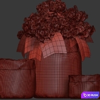 White Hydrangea Changeable Vase 3D Model Corona