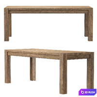 RH Reclaimed Russian Oak Dining Table / Wooden dining table 3D Model Corona