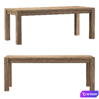 RH Reclaimed Russian Oak Dining Table / Wooden dining table 3D Model Corona