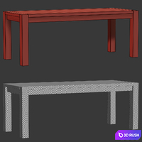 RH Reclaimed Russian Oak Dining Table / Wooden dining table 3D Model Corona