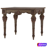 Carved table 3D Model Vray, Corona