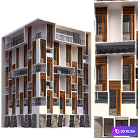 RESIDENTIAL BUILDING NO2 3D Model Vray, Corona