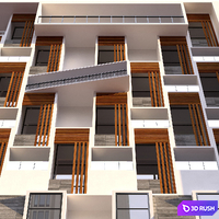 RESIDENTIAL BUILDING NO2 3D Model Vray, Corona