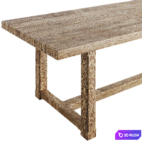 RH Cayden Campaign Dinning Table 3D Model Corona