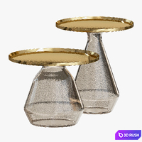 Round glass side table 3D Model Vray