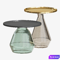 Round glass side table 3D Model Vray