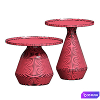 Round glass side table 3D Model Vray