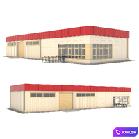 Store with warehouse 3D Model Vray, Corona