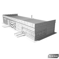 Store with warehouse 3D Model Vray, Corona