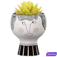 Flower Me Happy Pots 02 3D Model Vray, Corona