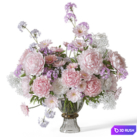 Flower Set 065 Peonies 3D Model Vray, Corona